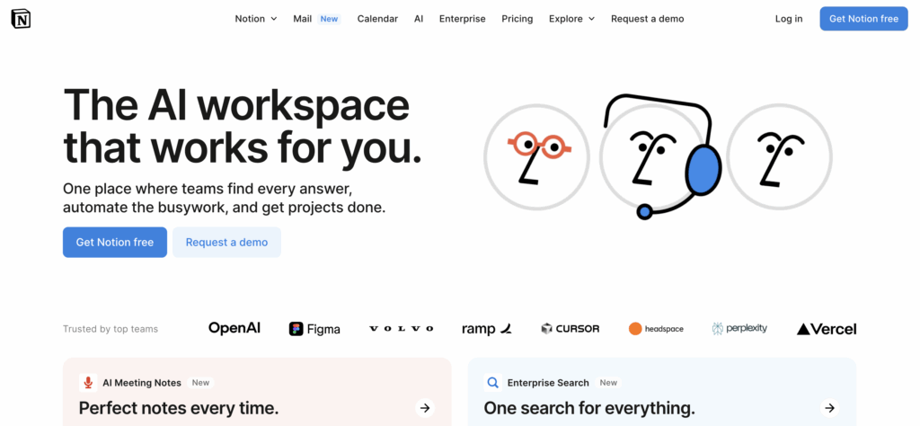 Notion frontpage